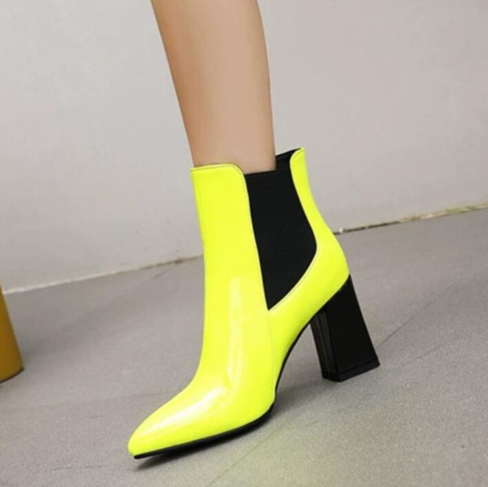 yellow short boots