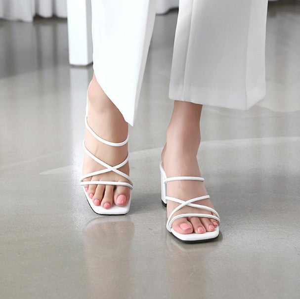 Gray strappy online sandals