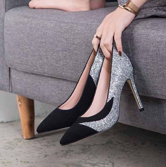 Women's Petite Size Glitter Strap Heel Dress Sandals AS33 - AstarShoes
