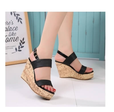 Petite Size Ankle Strap Wedge Heel Sandals Clement