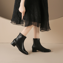 Block Low Heel Ankle Boots For Small Feet TS142