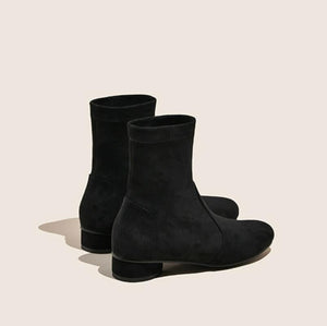 Block Low Heel Suede Boots For Petite Feet MS160