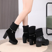 Chunky High Heel Platform Boots For Petite Feet Ladies ES129