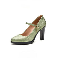 Petite Chunky Heel Mary Jane Pump Shoes TS124