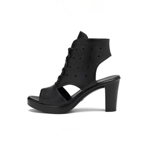 Petite Peep Chunky Heel Platform Shoes TS129