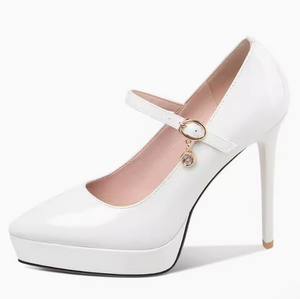 Petite Platform High Heel Patent Pump Shoes TS312