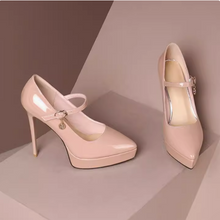 Petite Platform High Heel Patent Pump Shoes TS313