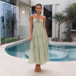 Petite Pleated Solid Color Long Skirt PCD15