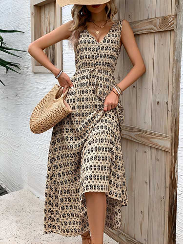 Petite Printed Sleeveless Dress PCD36