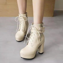 Petite Side Zipper Platform Chunky Short Boots TS80