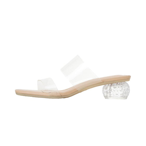 Petite Size Clear Strap Low Heeled Sandals ES87