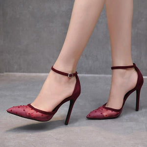 Petite Size Lace Mesh Suede Leather Shoes TS250