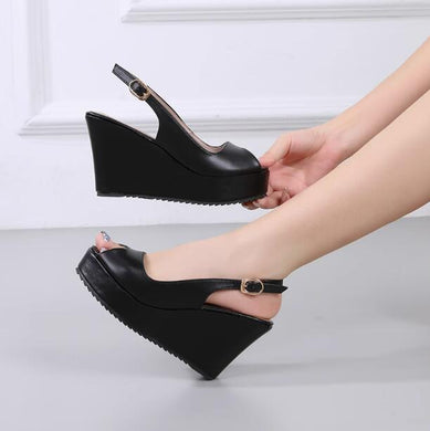 Petite Size Peep Wedge Heel Shoes TS251