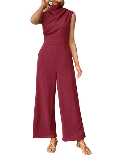 Petite Sleeveless Solid Color Jumpsuit PCD27