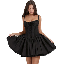 Petite Solid Color Mini Dress With Lace PCD50