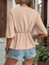 Petite V-neck Solid Color Shirt PCD51