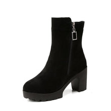 Small Feet Chunky Heel Side Zipper Boots ES128