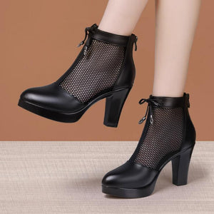 Small Feet Closed Toe Lace Mesh Short Boots TS130