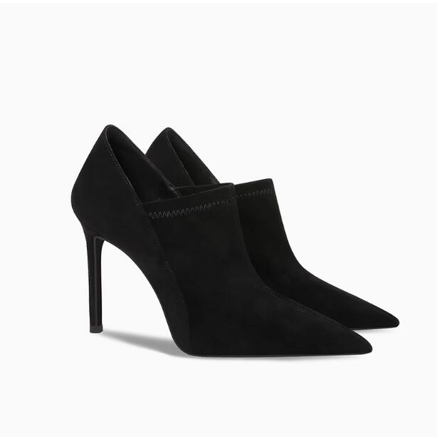 Small Feet Heeled Suede Ankle Booties TS242