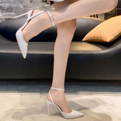 Small Feet Ladies Ankle Strap Side Empty Heels MS225