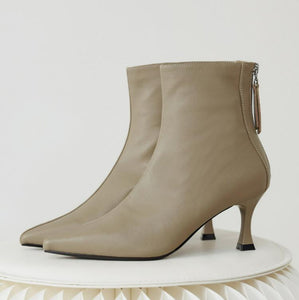 Small Feet Pointed Back Zipper Ankle Boots TS239