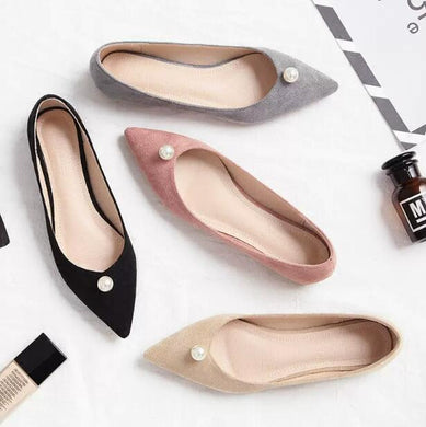 Small Feet Pointed Suede Flat Heels MS593