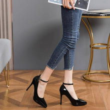 Small Feet Pointy High Heel Ankle Strap Patent Shoes TS213