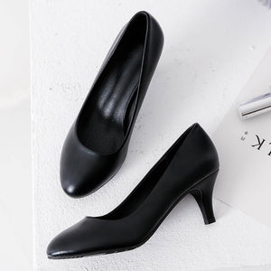 Small Feet Round Toe Black Pump Shoes MS261