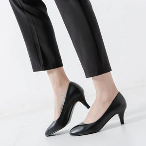 Small Feet Round Toe Black Pump Shoes MS261