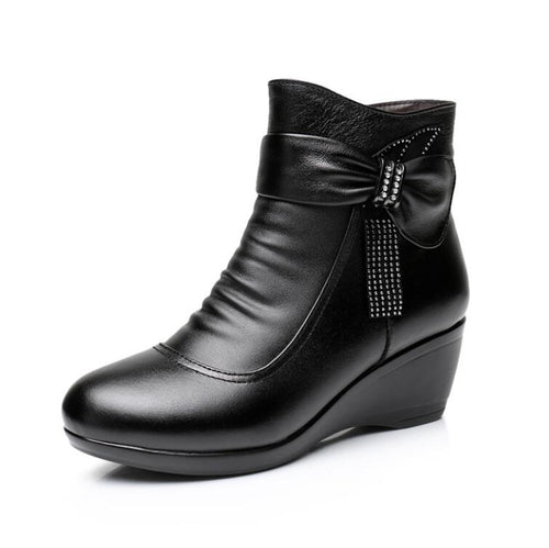 Small Feet Side Zipper Wedge Heel Boots DS292