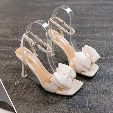 Small Feet Square Toe High Heel Sandals With Bow Tie TS356