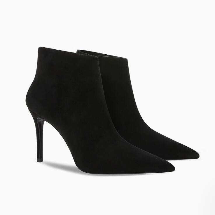 Small Feet Suede Leather High Heel Ankle Boots TS245