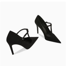 Small Feet Suede Leather T Strap Heels TS240