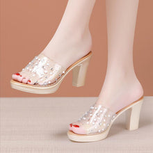 Small Size Clear Strap Open Toe Heeled Sandals MS292