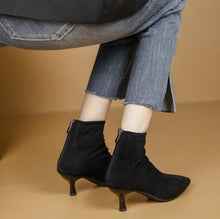 Small Size Pointed Kitten Heel Ankle Boots TS238