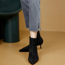 Small Size Pointed Kitten Heel Ankle Boots TS238