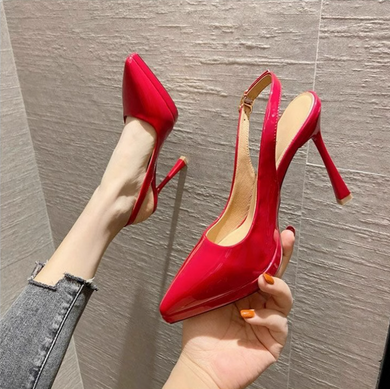 Small Size Slingback Patent High Heel Shoes TS370