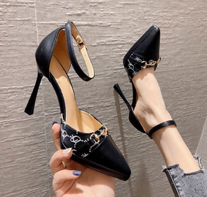 Small Size Ankle Strap Two-Tone Platform Heels TS173