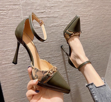 Small Size Ankle Strap Two-Tone Platform Heels TS173