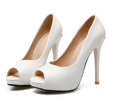 Small Size Peep Toe Patent Pump Shoes TS195