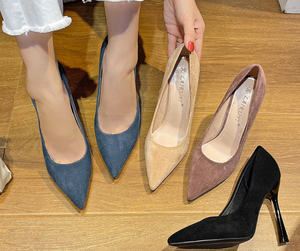 Suede High Heel Pump Shoes For Petite Feet TS161