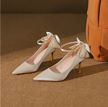 Satin Ankle Strap Heel Pump Shoes For Petite Feet TS164