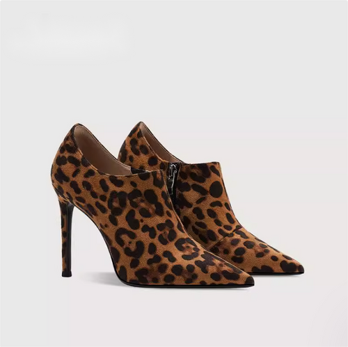 Women's High Heel Leopard Booties TS279