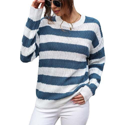 Women's Hooded Striped Sweater PCD62