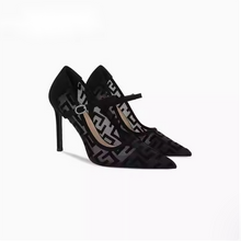 Women's Lace Mesh Mary Jane Heel Pumps TS273