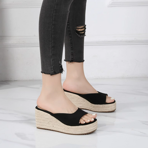 Women's Open Toe Slip On Wedge Sandals TS285