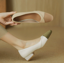 Women's Petite Round Toe Block Heel Pumps MS590