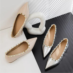 Women's Pointy Inner Heel Wedge Stud Shoes TS184