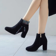 Women's Small Feet Chunky Heel Short Boots TS123