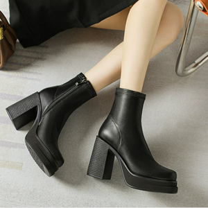 Women's Small Feet Size 3 Chunky High Heel Short boots MS589